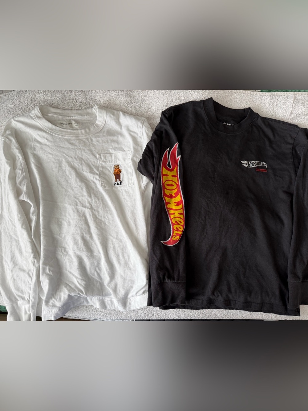 abercrombie kids Black Crew Neck long sleeve Tee bundle size 11/12
